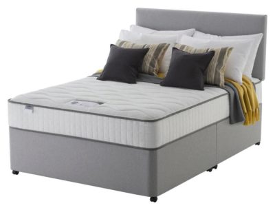 Silentnight Middleton Light Grey Memory Foam Divan - Double